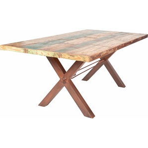 Esstisch SIT Tops Tische Gr. B/H/T: 240 cm x 78 cm x 100 cm, braun (eisen antikbraun) Esstisch Holz-Esstische Küchentisch Rechteckiger Tisch aus recyceltem Altholz