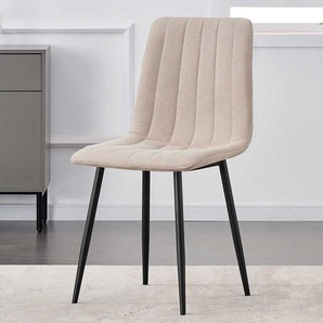 Esstisch Stühle in Beige Webstoff modern (4er Set)