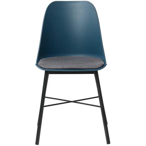 Esstisch Stühle in Blau und Schwarz Kunststoff und Metall (2er Set)