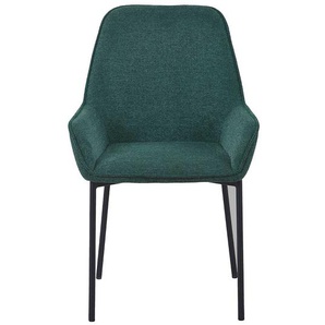 Esstisch Stühle in Grün Stoff Metallgestell (2er Set)