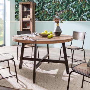 Esstisch rund Ø 130cm Braun/Braun