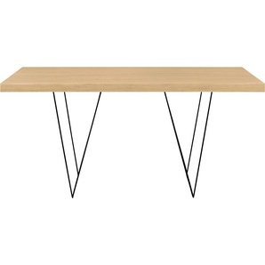 Esstisch TEMAHOME Multi Tische Gr. B/H/T: 160 cm x 77 cm x 90 cm, Schwarze Beine, braun (eichefarben) Esstische rechteckig