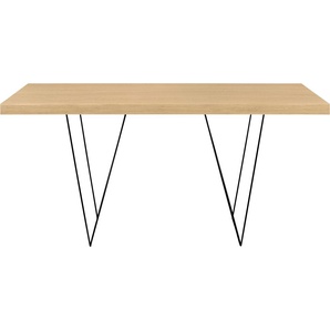 Esstisch TEMAHOME Multi Tische Gr. B/H/T: 180 cm x 77 cm x 90 cm, Schwarze Beine, braun (eichefarben) Esstische rechteckig