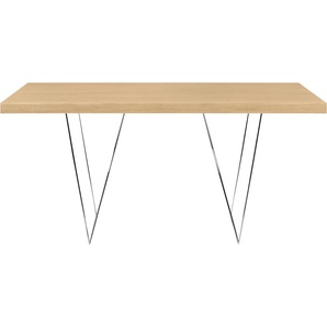 Esstisch TEMAHOME Multi Tische Gr. B/H/T: 160 cm x 77 cm x 90 cm, Chromfarbene Beine, braun (eichefarben) Esstische rechteckig Tisch schwarze oder chromfarbenes Beingestell, in verschiedenen Farben