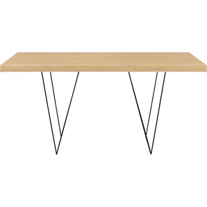 Esstisch TEMAHOME Multi Tische Gr. B/H/T: 160 cm x 77 cm x 90 cm, Schwarze Beine, braun (eichefarben) Esstische rechteckig Tisch schwarze oder chromfarbenes Beingestell, in verschiedenen Farben