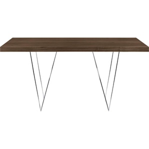 Esstisch TEMAHOME Multi Tische Gr. B/H/T: 180 cm x 77 cm x 90 cm, Chromfarbene Beine, braun (walnussfarben) Esstische rechteckig Tisch schwarze oder chromfarbenes Beingestell, in verschiedenen Farben