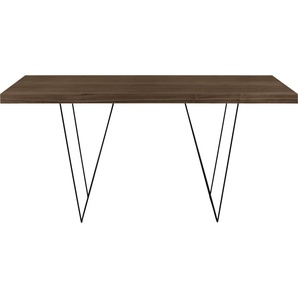 Esstisch TEMAHOME Multi Tische Gr. B/H/T: 180 cm x 77 cm x 90 cm, Schwarze Beine, braun (walnussfarben) Esstische rechteckig Tisch schwarze oder chromfarbenes Beingestell, in verschiedenen Farben