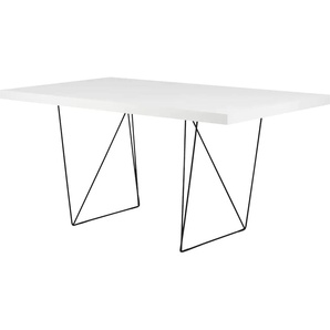 Esstisch TEMAHOME Multi Tische Gr. B/H/T: 180 cm x 77 cm x 90 cm, Schwarze Beine, weiß Esstische rechteckig Tisch schwarze oder chromfarbenes Beingestell, in verschiedenen Farben