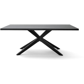 Esstisch Tiama, Barock Eiche schwarz massiv, Breite 200 cm
