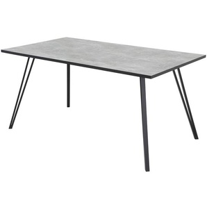 Esstisch Tina 160 x 76 x 90cm Grau/Beton Dekor