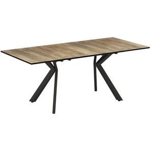 Esstisch Trill, Eiche rustikal/Schwarz, 140 x 90 cm ausziehbar Vicco