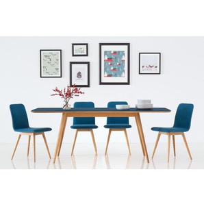Esstisch Viggo 200 x 90 cm Blau/Petrol/Eiche