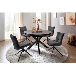 Esstisch Wazemmes Ø 120cm Grau/Schwarz