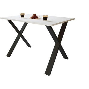 Esstisch - weiß - Materialmix - 140 cm - 76 cm | Möbel Kraft