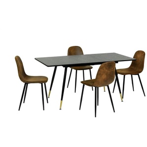 Esstischset   ¦ schwarz ¦ Maße (cm): B: 120 H: 75