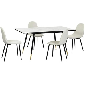 Esstischset   ¦ weiß ¦ Maße (cm): B: 120 H: 75