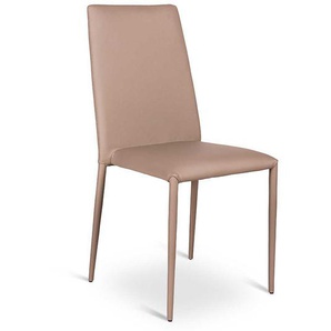 Esstischstuhl in Taupe Kunstleder Metall (4er Set)