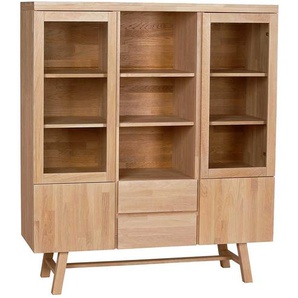 Esszimmer Highboard aus Eiche Massivholz 130 cm breit