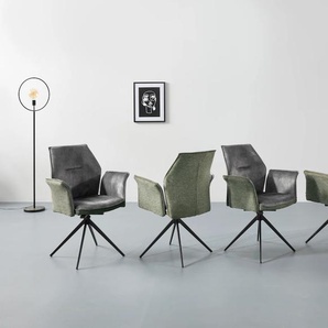 Esszimmersessel HELA SUSANNE Sessel Gr. Microfaser-Webstoff, Drehfunktion, B/H/T: 65 cm x 92 cm x 64 cm, grün (vintage grün) Esszimmersessel Drehfunktion, 1 oder 4 Stück