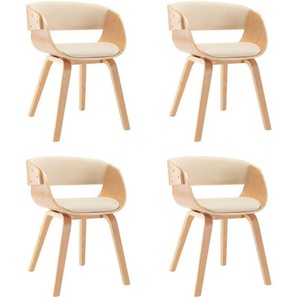 Esszimmerstühle 4 Stk. Creme Bugholz und Kunstleder vidaXL