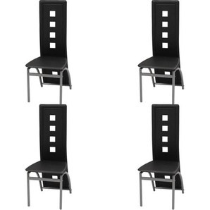 Esszimmerstühle 4 Stk. Schwarz Kunstleder