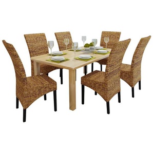 Esszimmerstühle 6 Stk. Abaca und Mango Massivholz