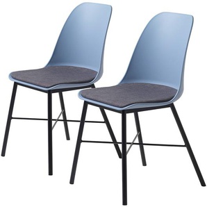 Esszimmerstuhl 2er-Set 47 x 83 x 54cm Blau/Hortensia