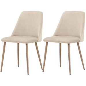Esszimmerstuhl 2er-Set   ¦ beige ¦ Maße (cm): B: 49 H: 87