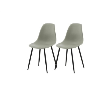 Esszimmerstuhl 2er-Set - grau - Materialmix - 46 cm - 81 cm | Möbel Kraft