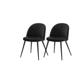 Esszimmerstuhl 2er-Set   ¦ schwarz ¦ Maße (cm): B: 50 H: 77