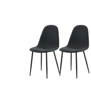 Esszimmerstuhl 2er-Set - schwarz - Materialmix - 46 cm - 88 cm | Möbel Kraft