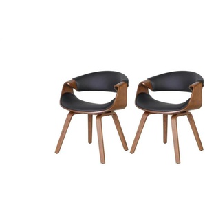 Esszimmerstuhl 2er-Set - schwarz - Materialmix - 62 cm - 76 cm | Möbel Kraft