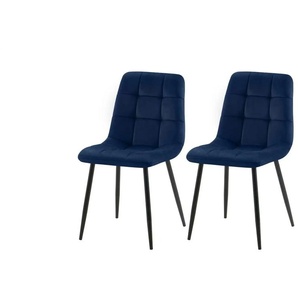 Esszimmerstuhl 2er-Set Tilde ¦ blau ¦ Maße (cm): B: 45 H: 84