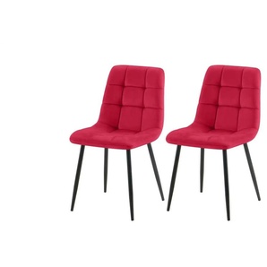 Esszimmerstuhl 2er-Set Tilde ¦ rot ¦ Maße (cm): B: 45 H: 84