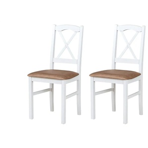 Esszimmerstuhl 2er-Set - weiß - Materialmix - 43 cm - 94 cm | Möbel Kraft