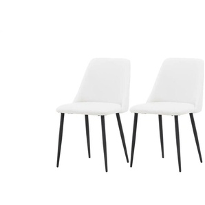 Esszimmerstuhl 2er-Set - weiß - Materialmix - 49 cm - 87 cm | Möbel Kraft