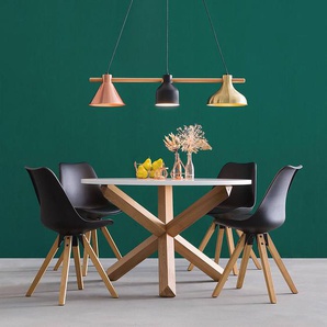 Esszimmerstuhl 49 x 85 x 55cm Schwarz/Schwarz Braun 4er Set