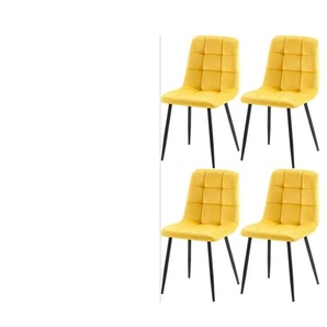 Esszimmerstuhl 4er-Set  Antibes ¦ gelb ¦ Maße (cm): B: 45 H: 84