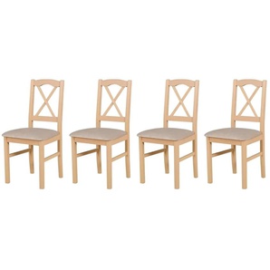 Esszimmerstuhl 4er-Set   ¦ beige ¦ Maße (cm): B: 43 H: 94