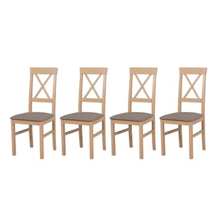 Esszimmerstuhl 4er-Set ¦ beige ¦ Maße (cm): B: 43 H: 94