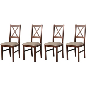 Esszimmerstuhl 4er-Set   ¦ braun ¦ Maße (cm): B: 43 H: 94