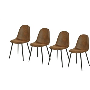 Esszimmerstuhl 4er-Set - braun - Materialmix - 41 cm - 86 cm | Möbel Kraft