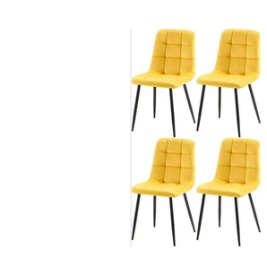 Esszimmerstuhl 4er-Set | gelb | 45 cm | 84 cm |