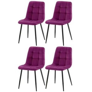 Esszimmerstuhl 4er-Set | lila/violett | 45 cm | 84 cm |