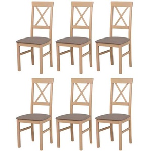 Esszimmerstuhl 6er-Set Lambert ¦ beige ¦ Maße (cm): B: 43 H: 94
