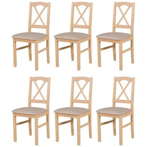 Esszimmerstuhl 6er-Set   ¦ beige ¦ Maße (cm): B: 43 H: 94