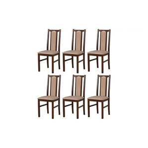 Esszimmerstuhl 6er-Set   ¦ braun ¦ Maße (cm): B: 43 H: 94