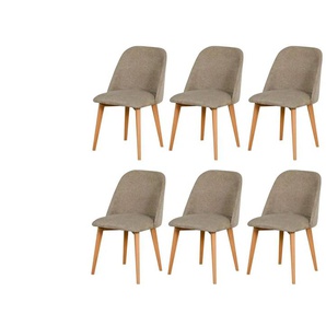 Esszimmerstuhl 6er-Set   ¦ holzfarben ¦ Maße (cm): B: 48 H: 83