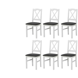 Esszimmerstuhl 6er-Set   ¦ weiß ¦ Maße (cm): B: 43 H: 94