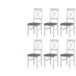 Esszimmerstuhl 6er-Set   ¦ weiß ¦ Maße (cm): B: 43 H: 94